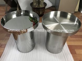 China mirror silver stainless steel table base modern metal round coffee table supplier